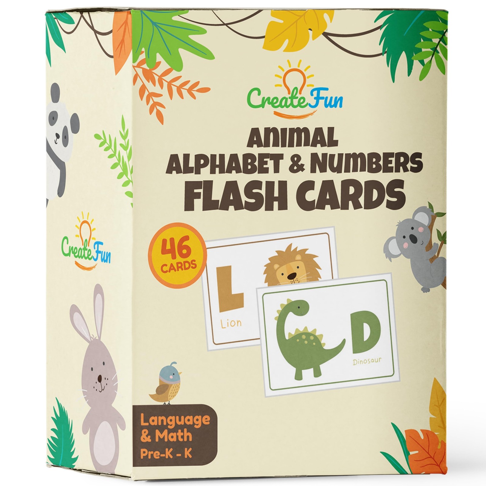Alphabets and Numbers Animal Flash Cards for Babies, Toddlers, Pre-K, and Kin…
