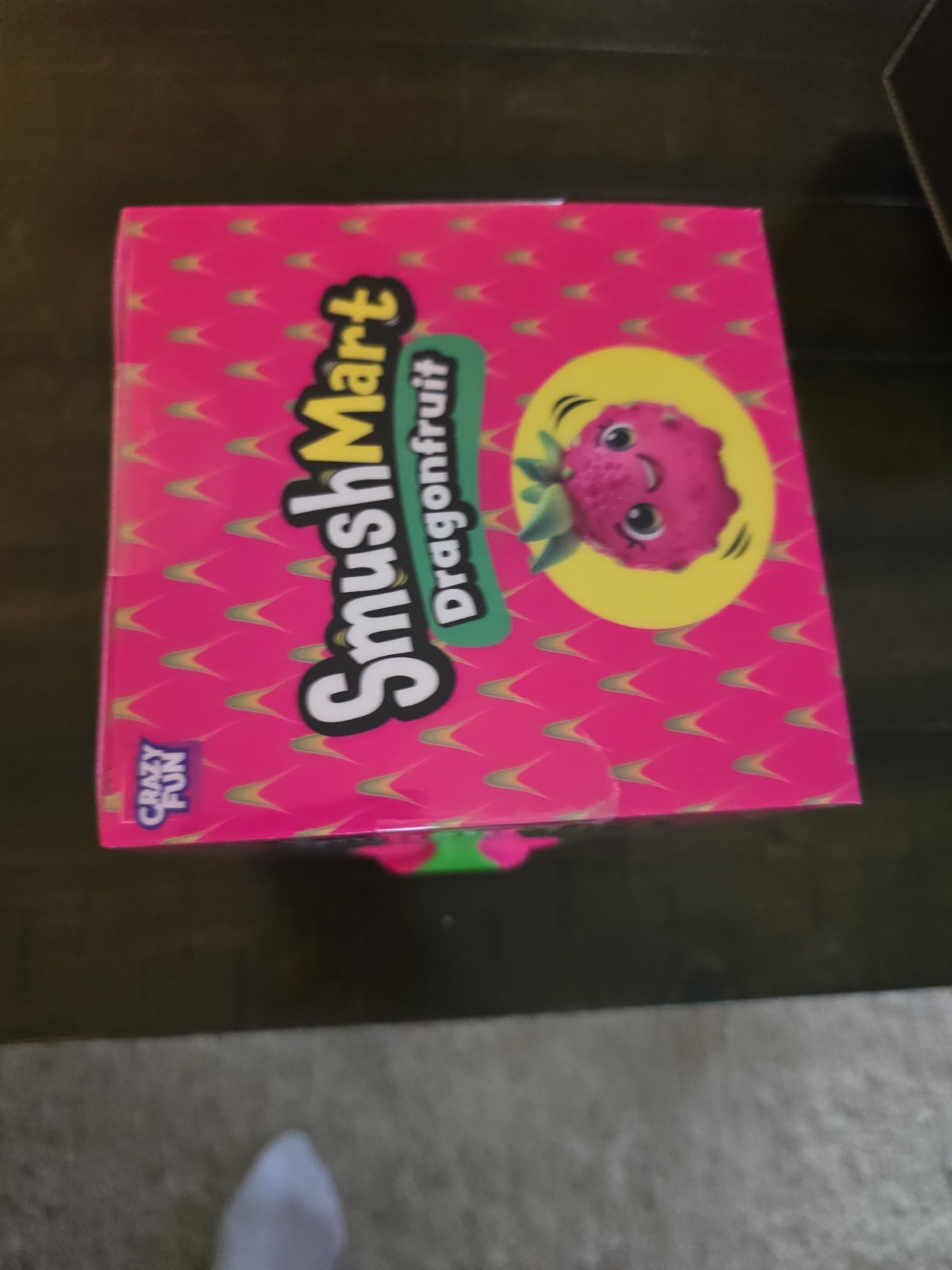 SmushMart Dragonfruit Squishy Stretch Sensory Squeeze Toy, Pink Green, Ages 6+