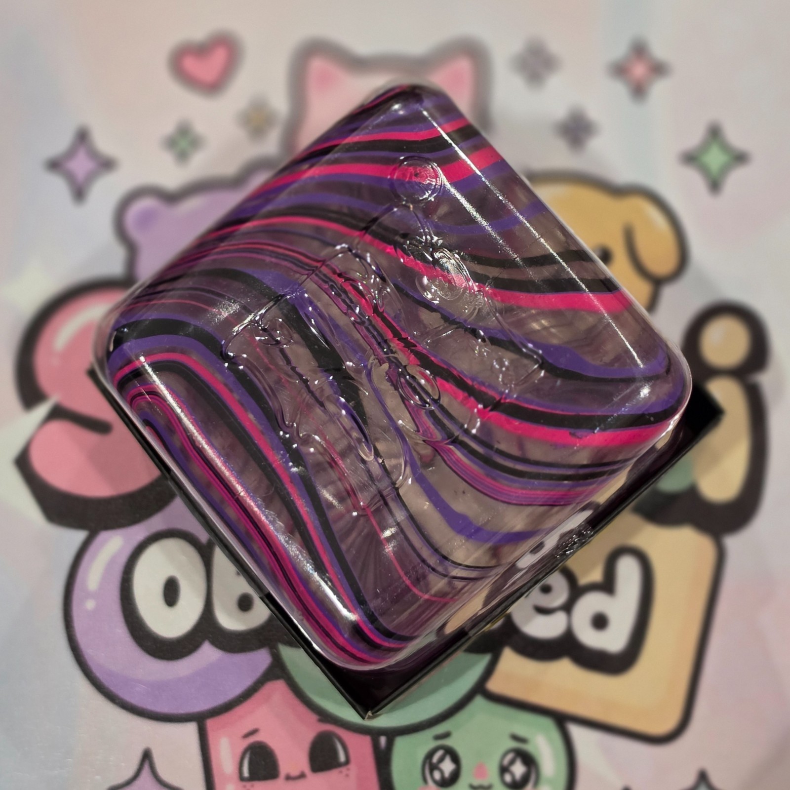 100% Authentic Schylling NeeDoh Nice Berg Swirl – Black/Pink/Purple 1pc