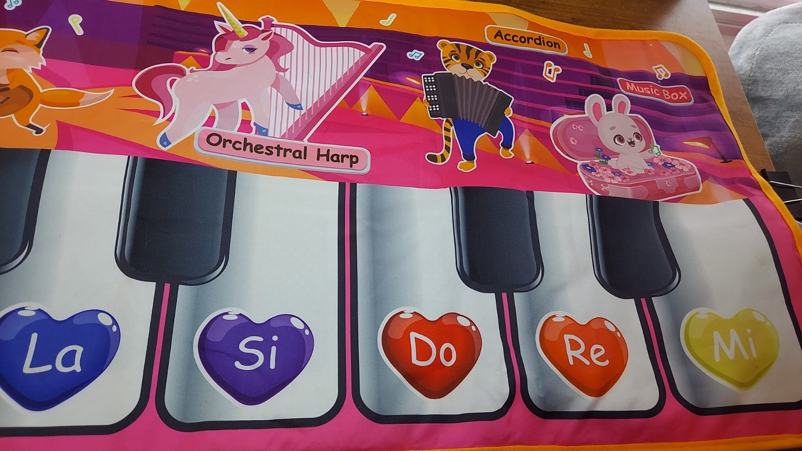 Toyk Kids Piano Mat – Musical Keyboard Floor Playmat Animal 47″ x 15.75″