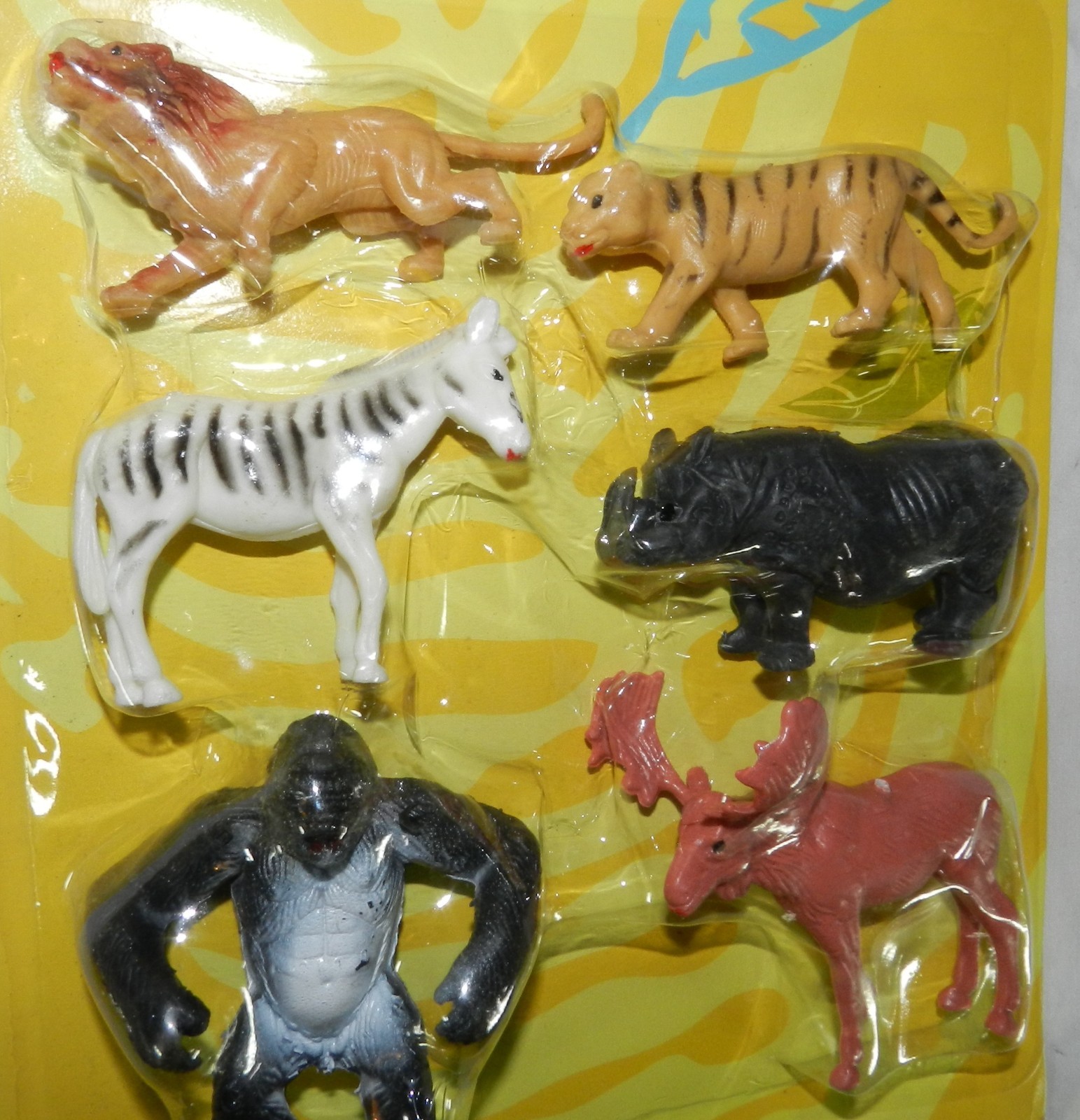 Lot of 11 New in Package Wild Kingdom Plastic Animals – Rhino, Giraffe, Moose, E