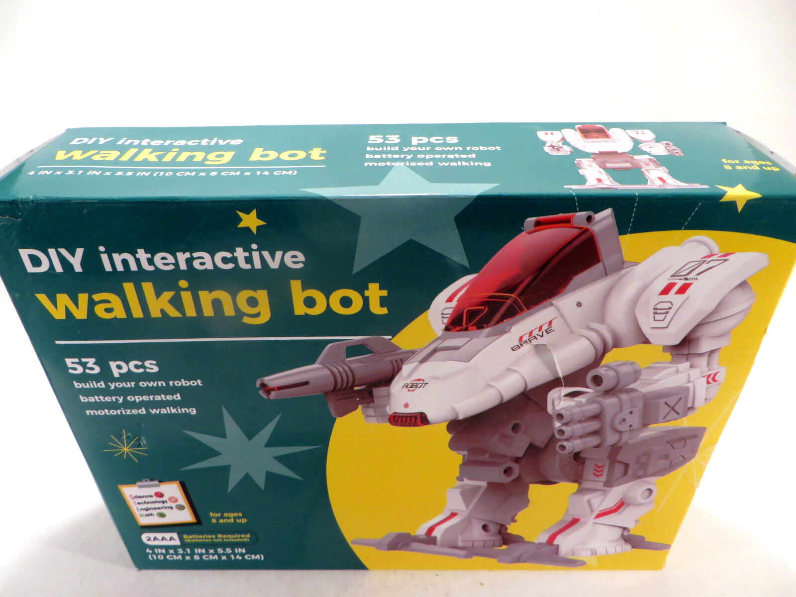 DIY Interactive Walking Bot 53 Piece Build Your Own Robot NIB
