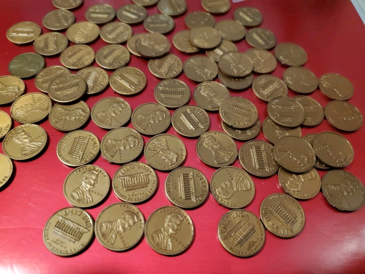VTG Media Money Plastic Pennies Lot 72 Pieces Realistic Math Manipulative