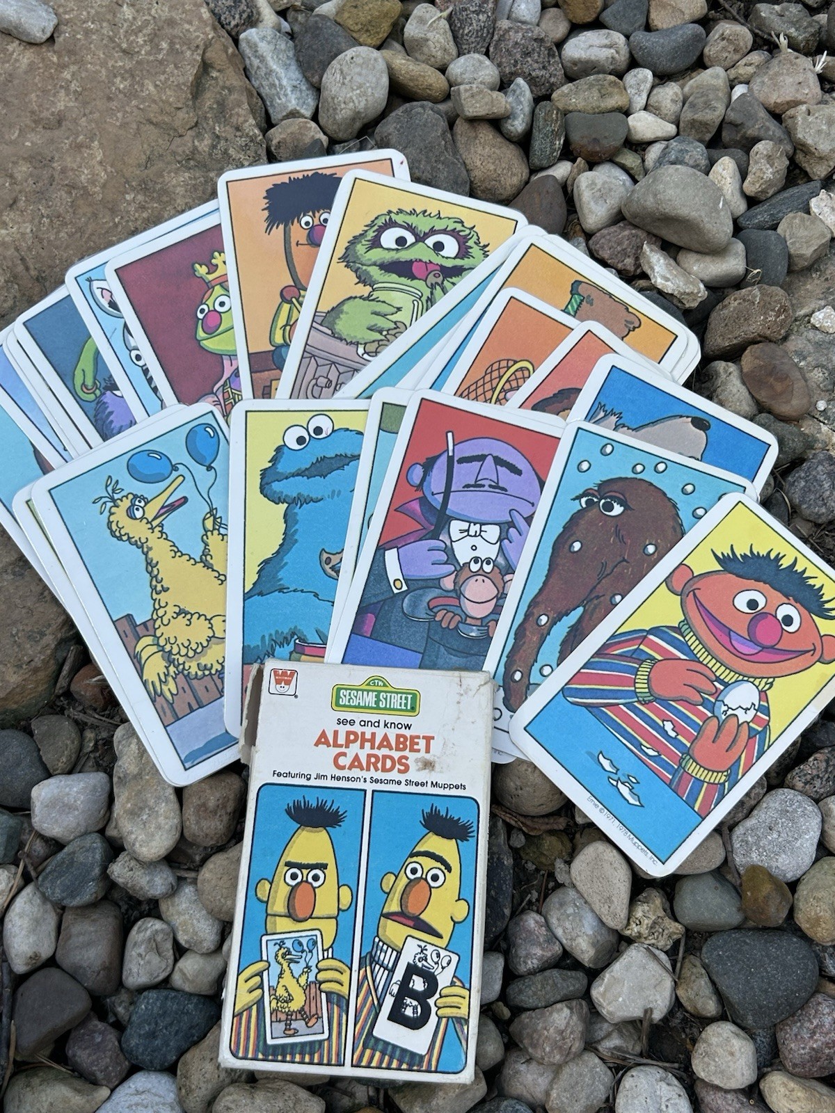 Sesame Street Muppets Alphabet ABC Picture Cards Vintage 1978 Read Description