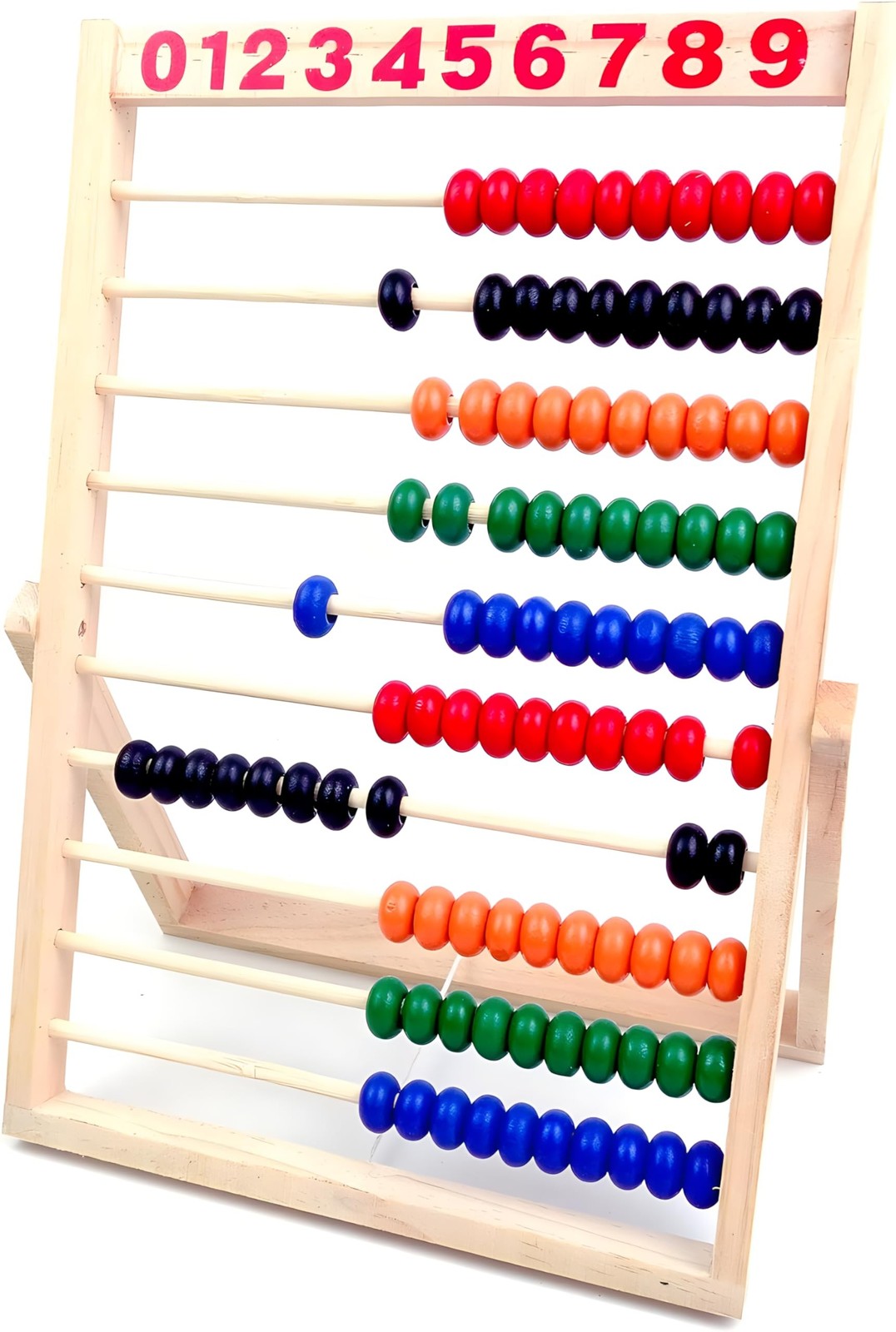 Wooden Counting Number Frame 10 Rows Abacus for Kids Math Learning NEW