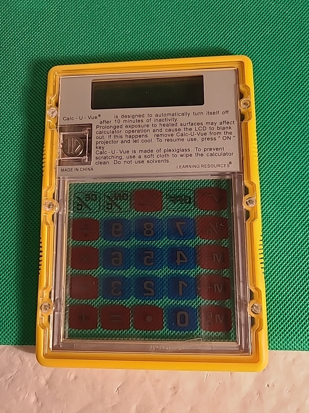Transparent CALC-U-VUE Visualiser Calculator SOLAR POWER For Overhead Projector
