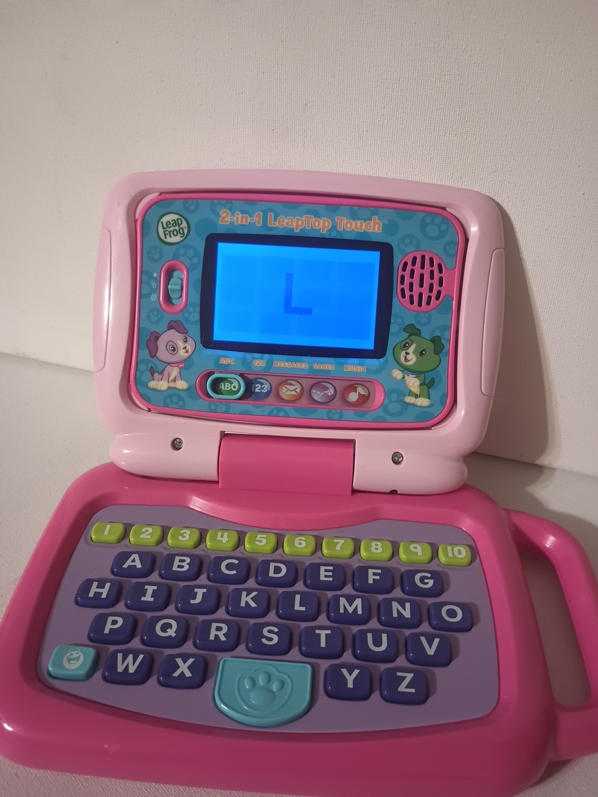 Leap Frog 2-in-1 LeapTop Touch For Kids Educational Laptop Toy Pink Tested Works