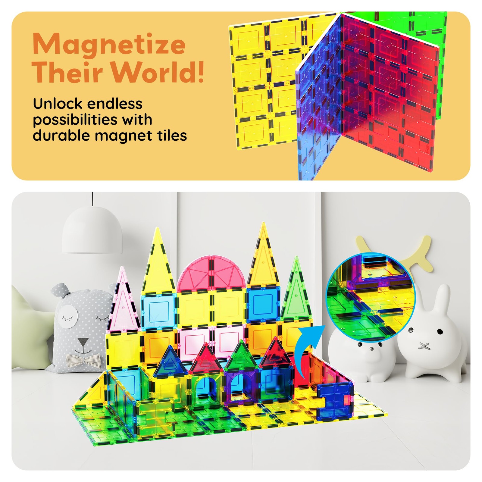 PicassoTiles Magnetic Building Block Tiles Supersize Stabilizer Base Toy Large