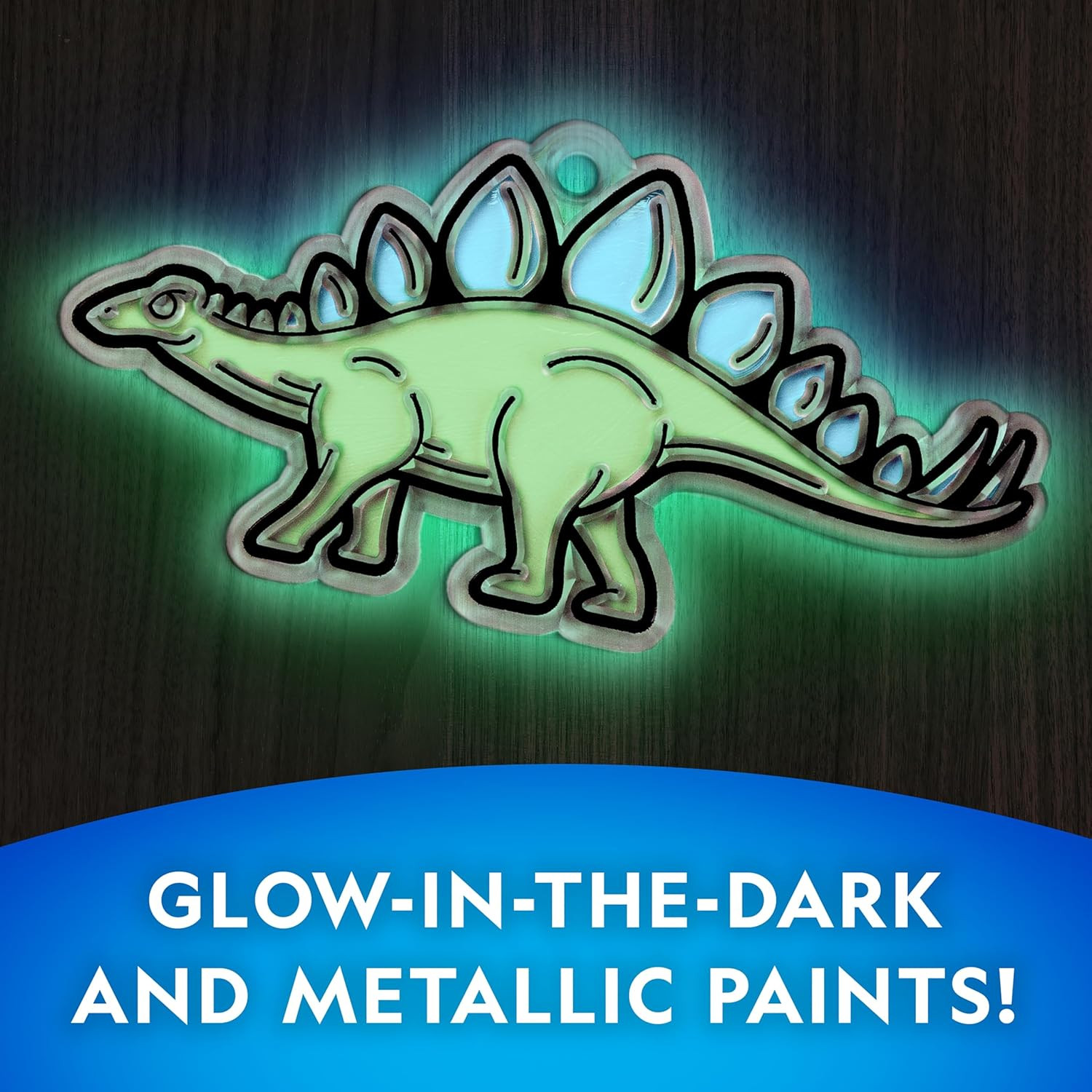National Geographic Kids Stained Glass Kit – Glow in the Dark Dinosaur Toys, Kid