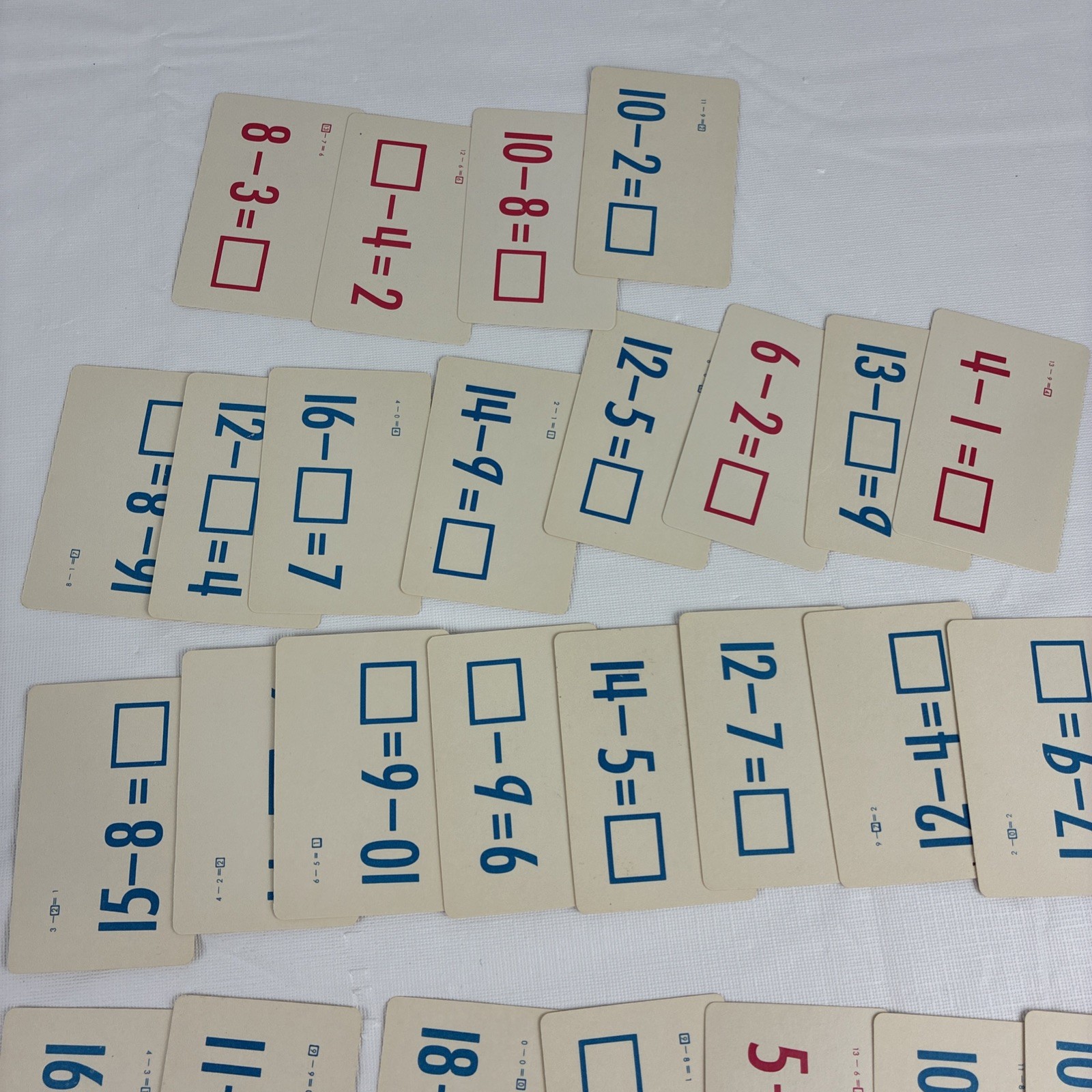 Vintage 1974 Edu-Cards Math Subtraction Flash Cards #392