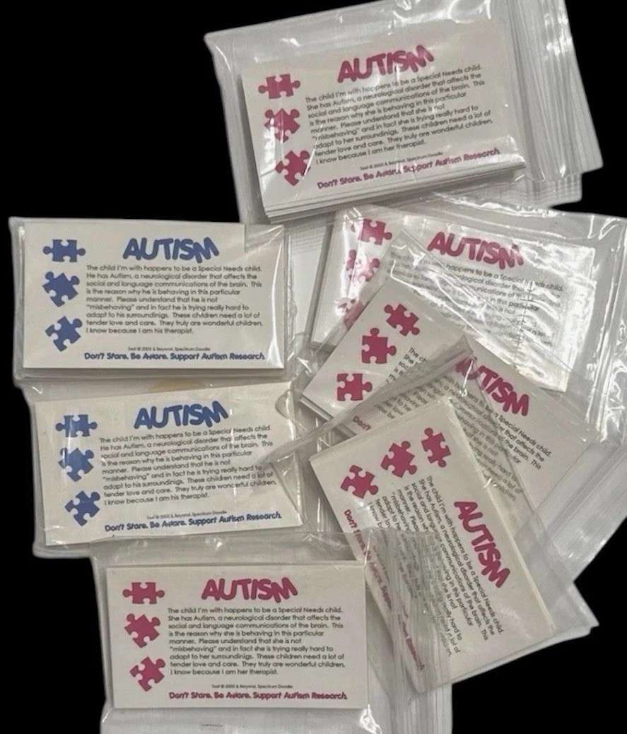 Autism Awareness Cards Therapists 5 Pack Lot ESE Special Needs SpEd Teacher