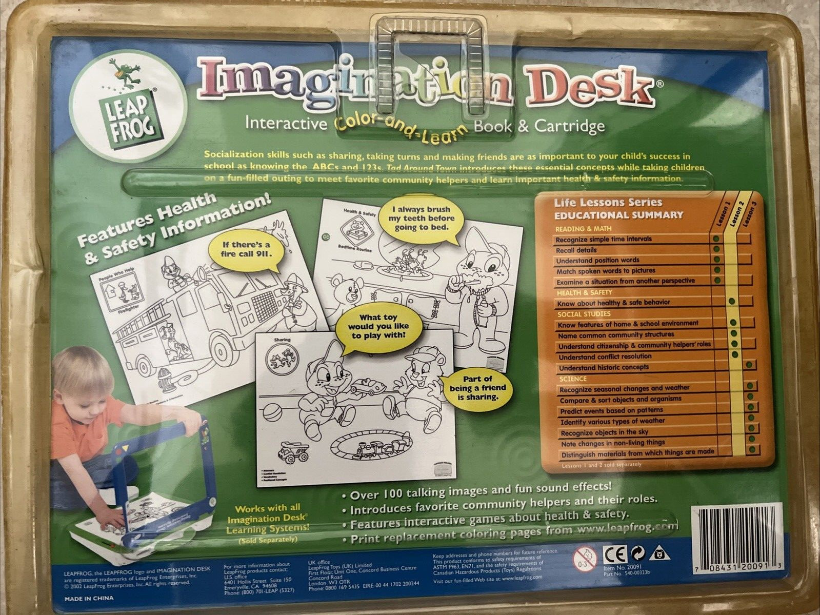 3 LeapFrog Imagination Desk Mother Goose Tad Around Town Phonics Book Cartridge