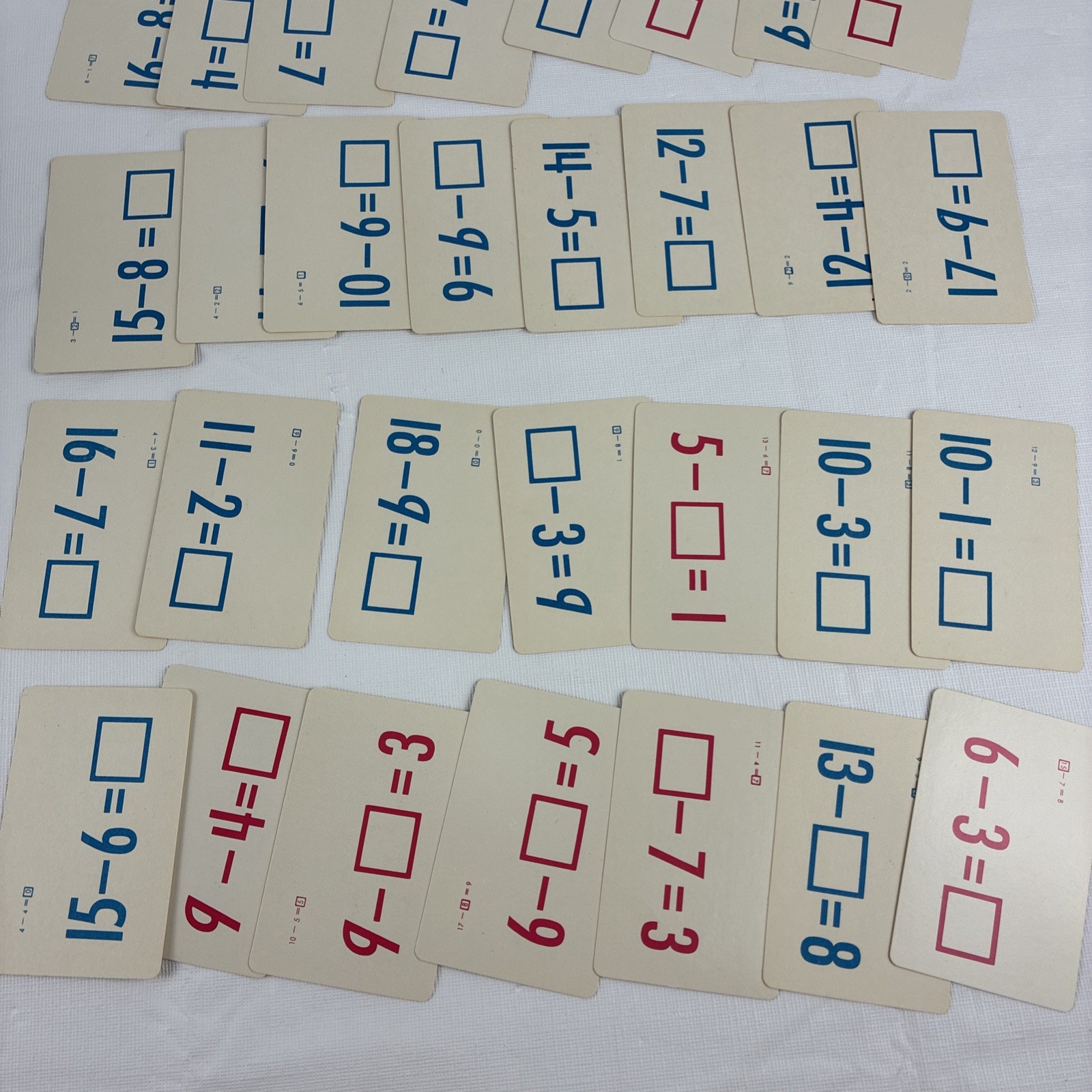 Vintage 1974 Edu-Cards Math Subtraction Flash Cards #392