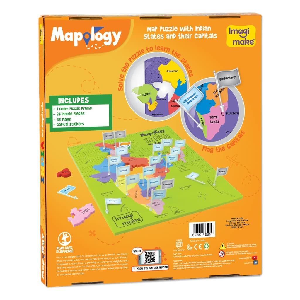 Mapology India with State Capitals – Educational Toy & Learning Aid
