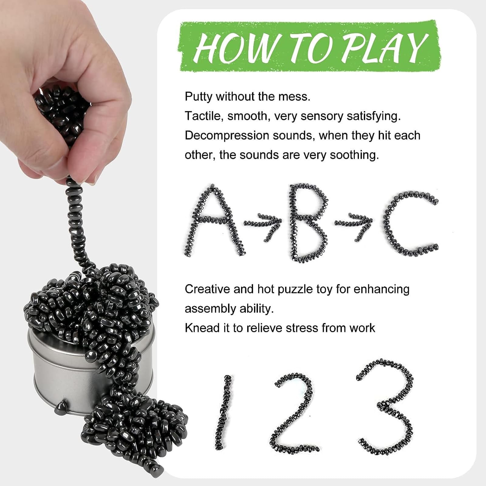 550pcs Fidget Toys Adults ，Sensory Toys， Desk Fidgets 550 PCS (Black), Black