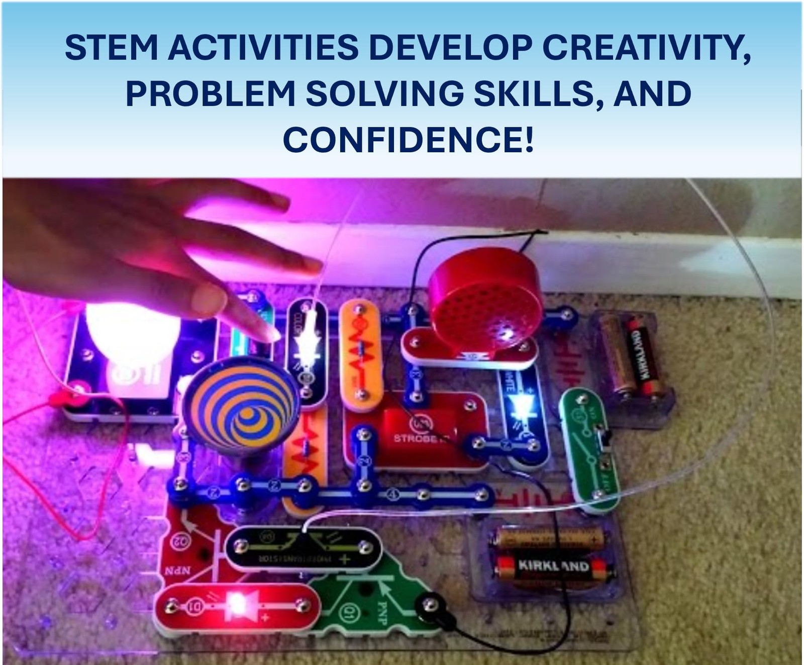 Snap Circuits Light Electronics STEM Kit for Kids 8+, 175+ Projects