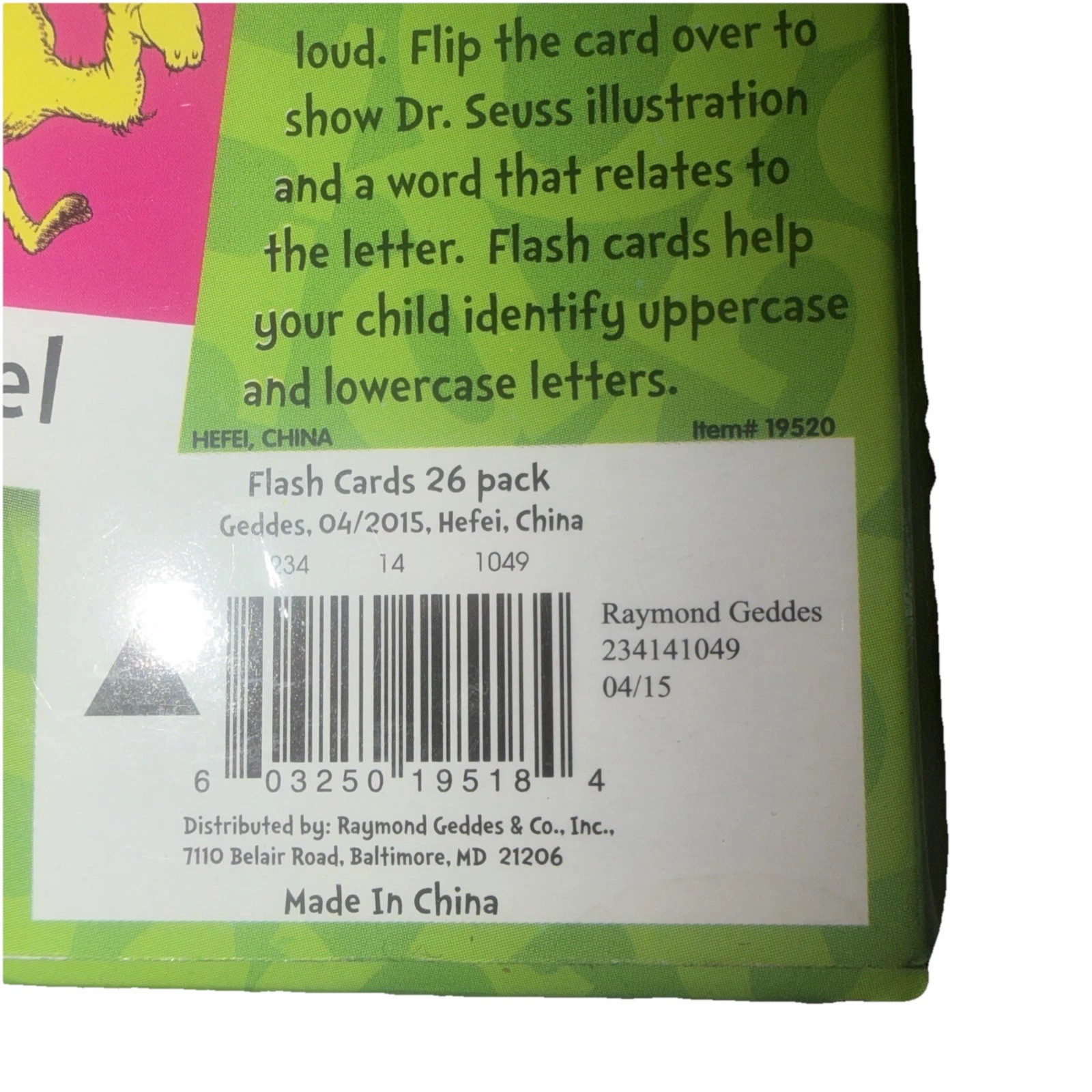 Dr. Seuss ABC’s & Words Flash Cards 26 Pack Raymond Geddes 2015 Preschool