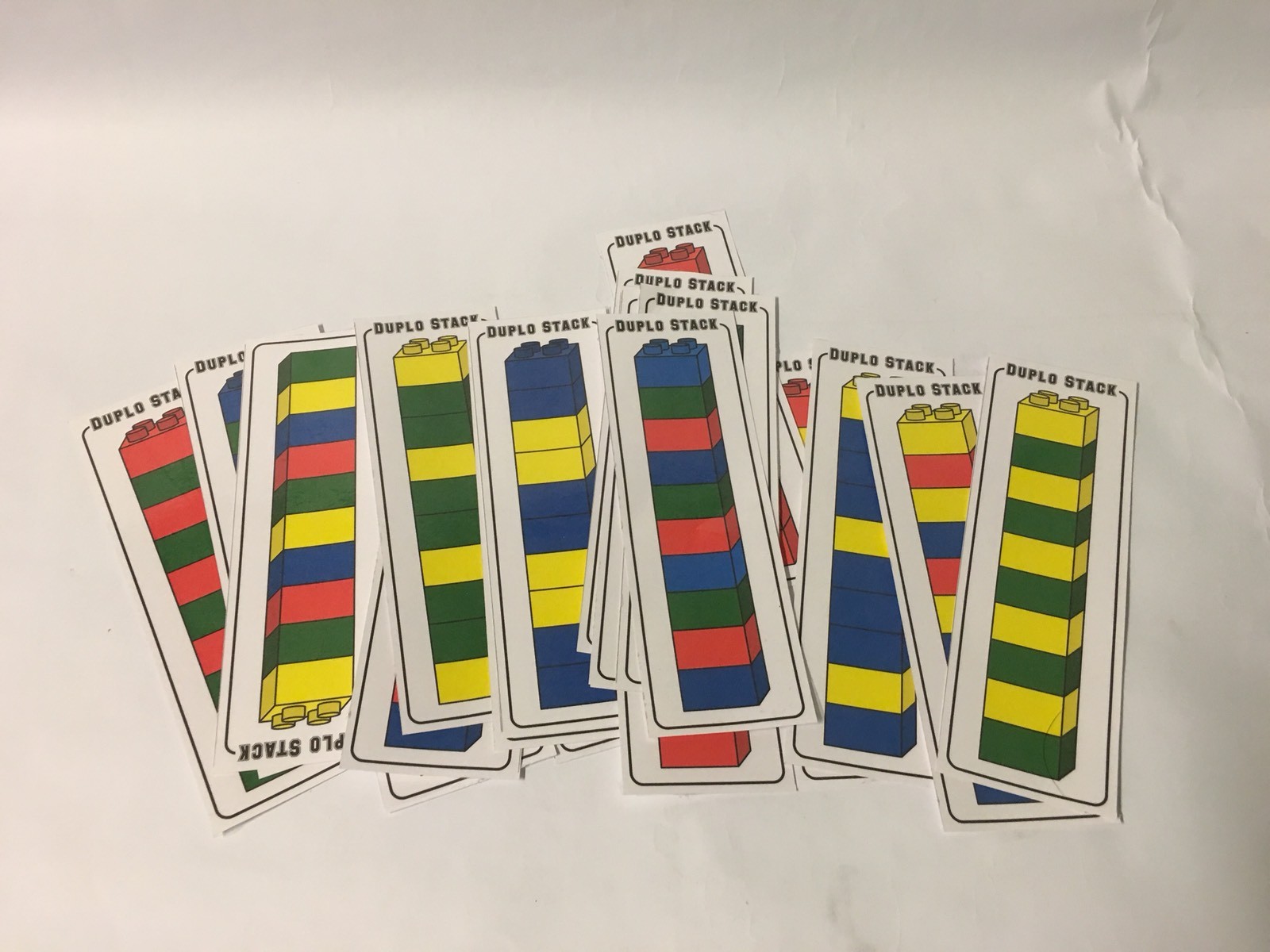Duplo Stack Activity Game 18 Laminated Cards