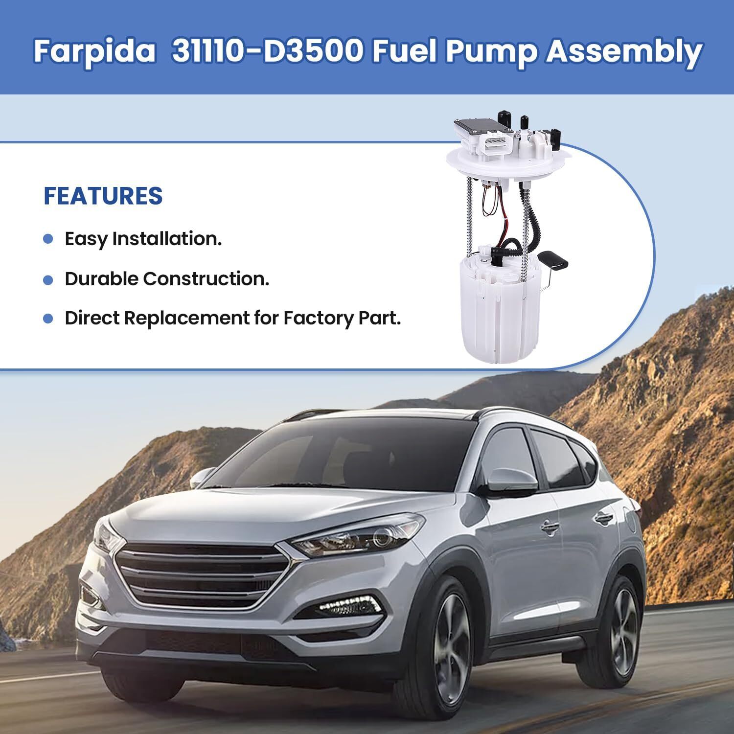 31120D3500 31120-D3500 Fuel Pump Assembly with Sending Unit Fits for Hyundai