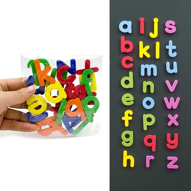 76pcs Lower CaseMagnetic Alphabet Letters EVA Foam Kids Learning Educational Toy