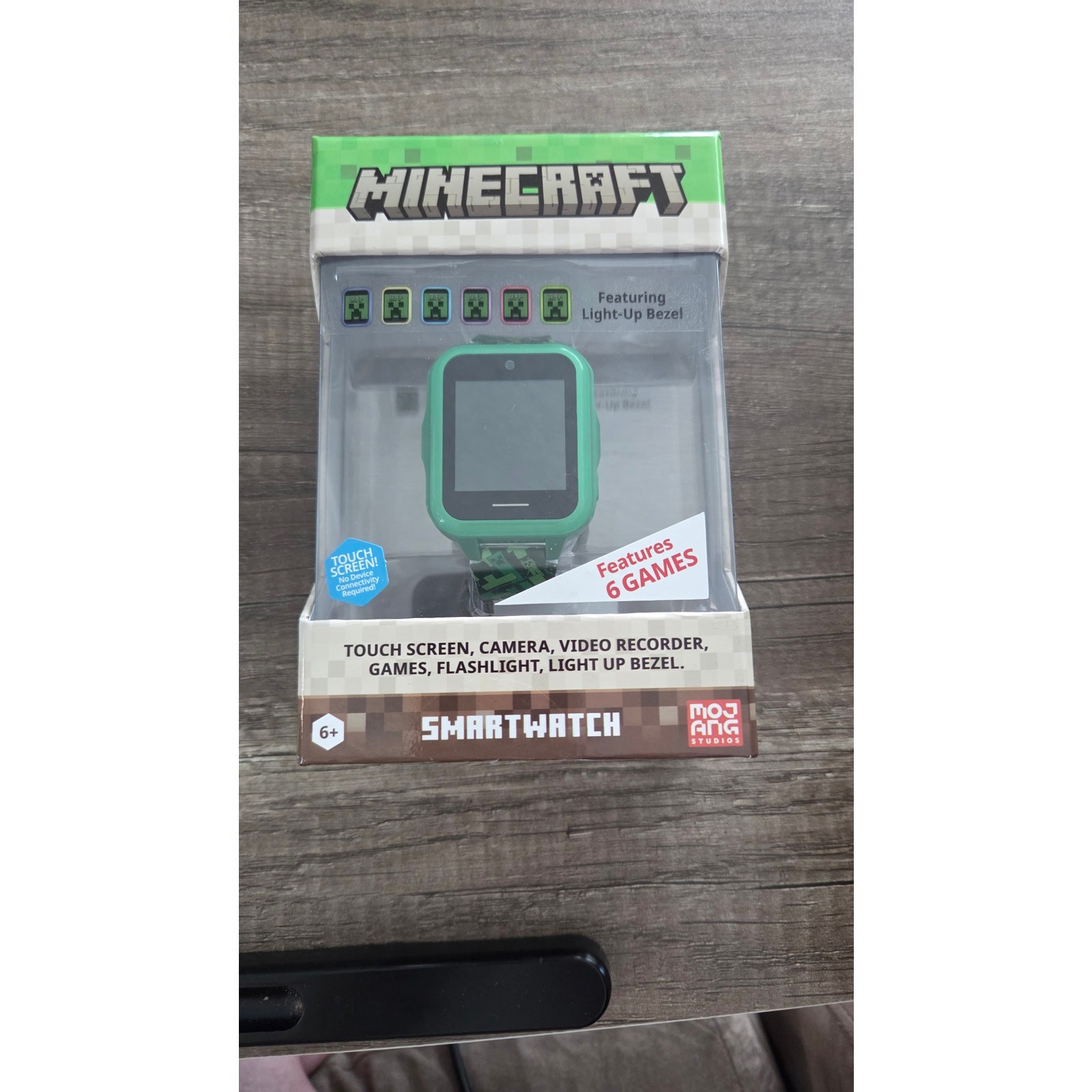 Minecraft Kids Smartwatch Touch screen Camera Video Games Alarm Calculator Green
