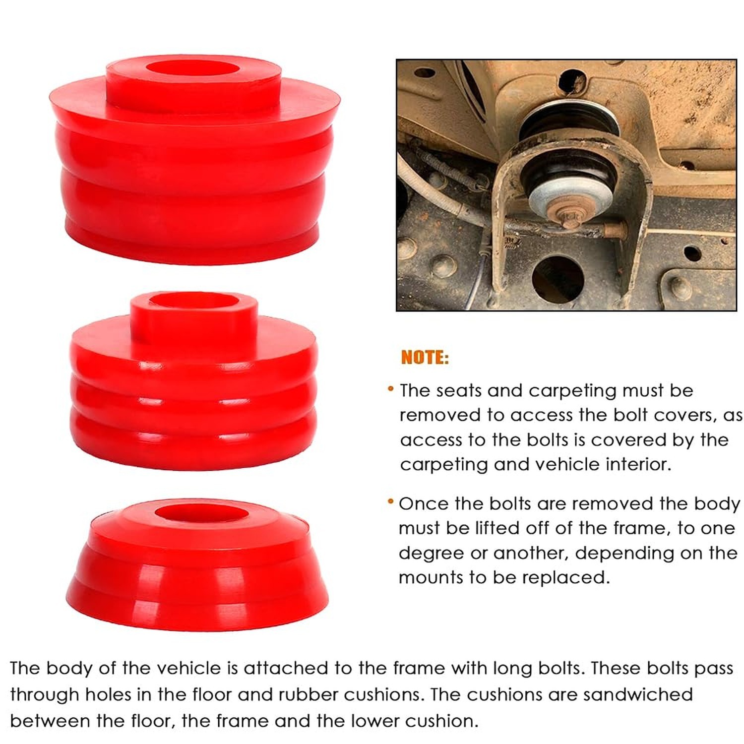 Body Mounts Bushing Kit for Ford F250 F350 Super Duty 2008-2016 2WD 4WD Polyu…