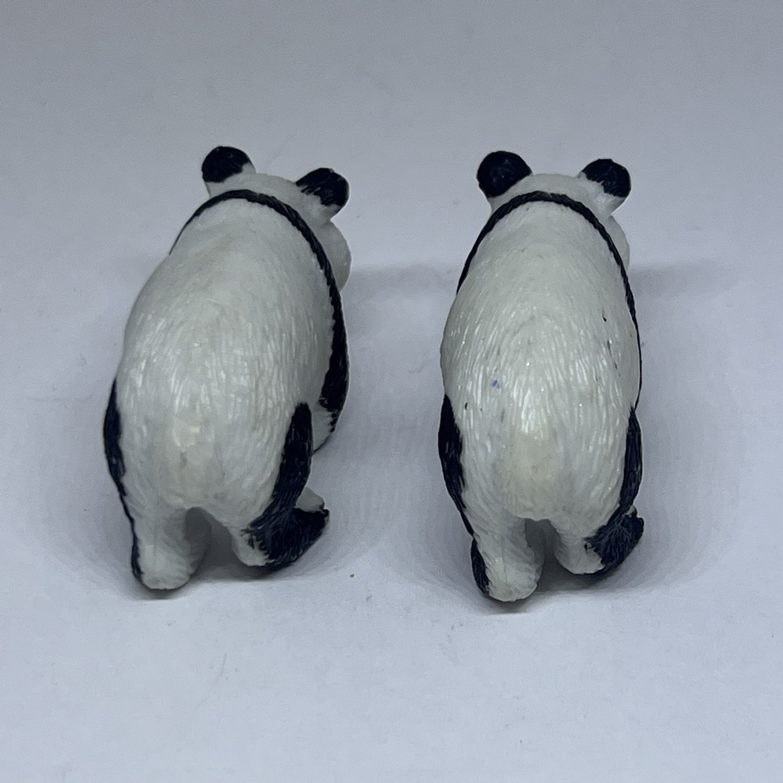 Vintage AAA Rubber Panda Bear Cubs 2″ Figurines Figures Set of 2 Toy Animals S2