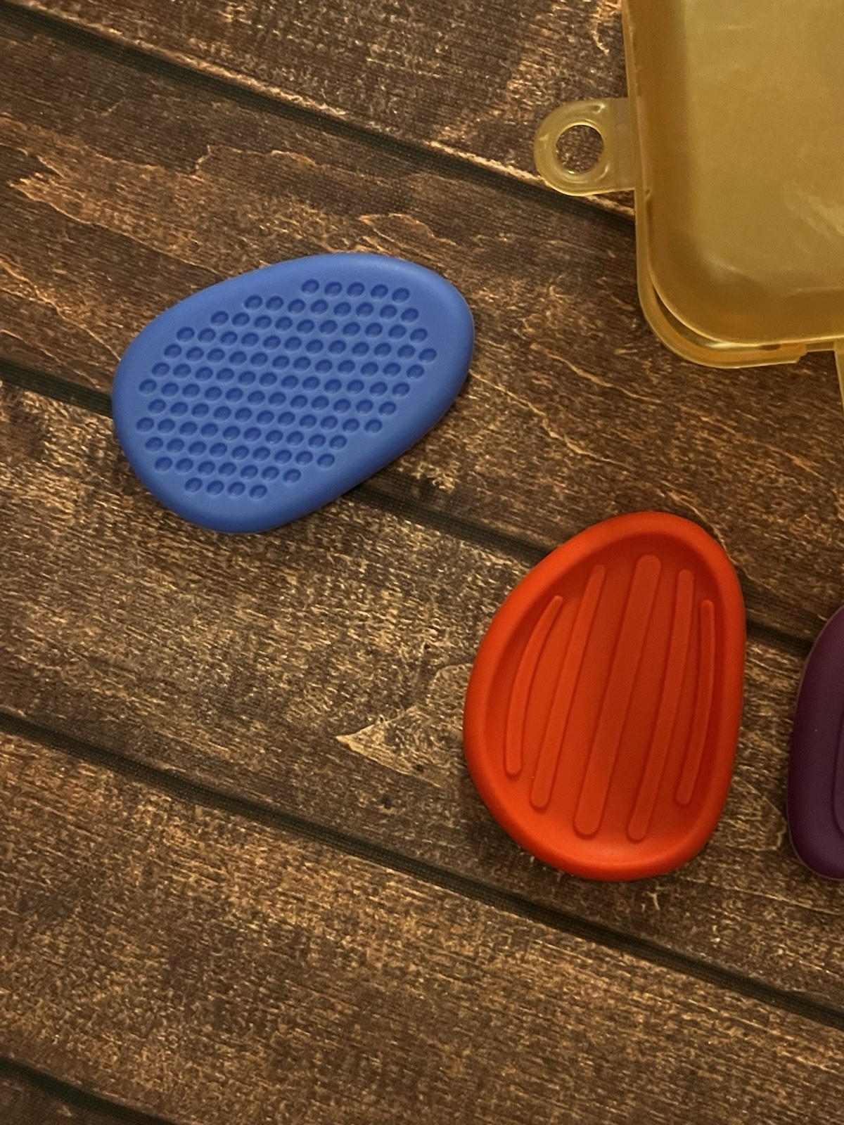 6 Pc Silicone Kids Fidget Toy Sensory Stress Relief Worry Stones Texture + Case