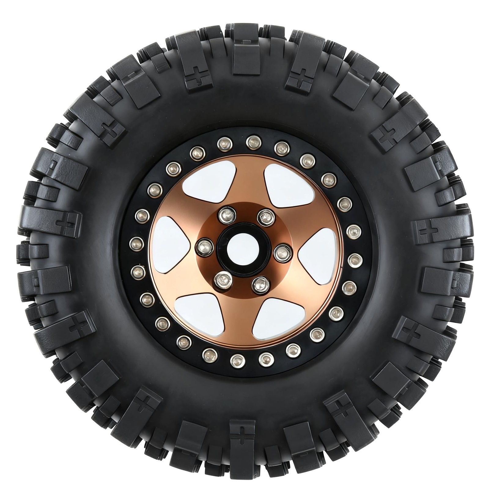 REDSPIDER 4PCS 1.9″ RC Crawler Tires Mud Slingers (OD 95mm/3.75″) & Beadlock …