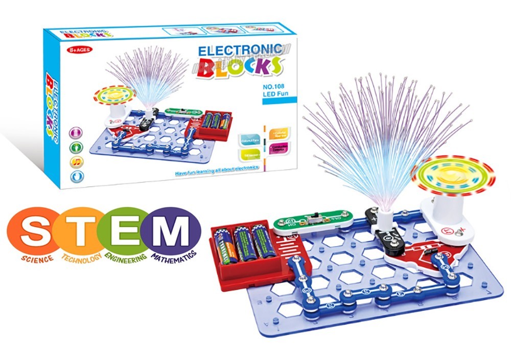 Electrical Circuit STEM Block Exploration Kit Colorful Fiber Tree&Tilt Sensor