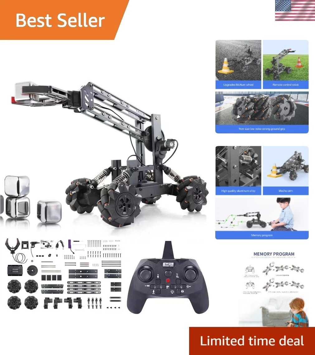 Smart Robot Arm Kit,2-in-1 Science Kits with 4-DOF Robotic Car,Electronic Pro…