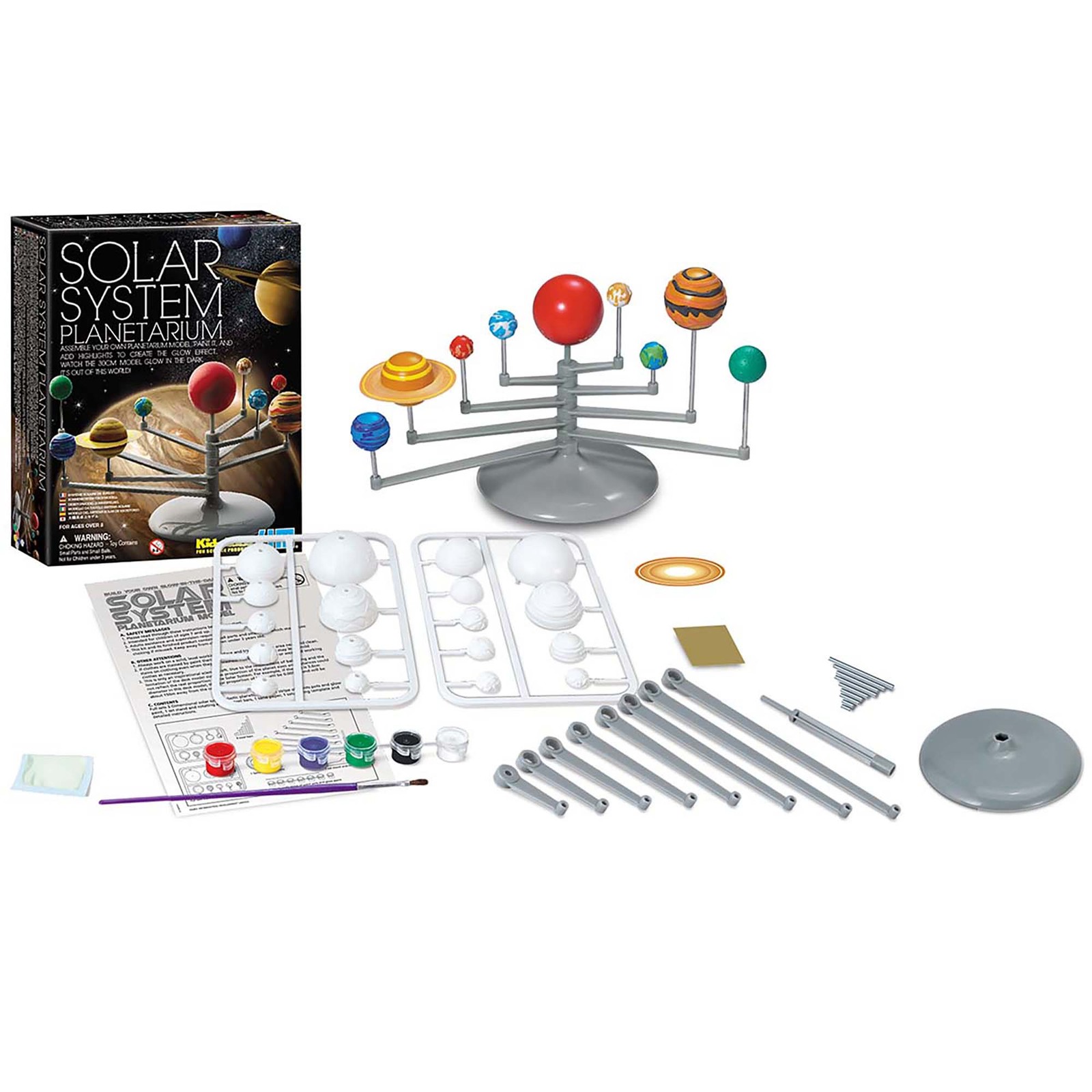 4M: Solar System Planetarium – Build 11.8″ Glow-in-the-Dark Model, DIY STEM