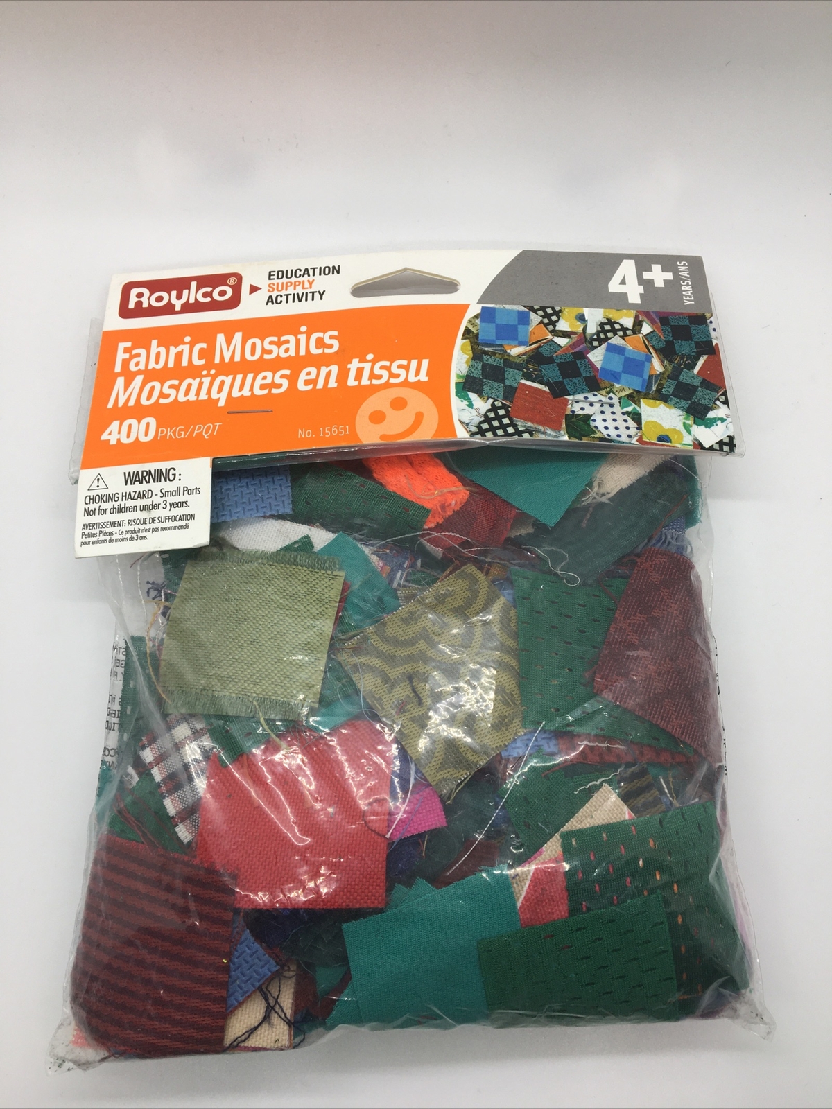 Roylco Inc. R-15651 Fabric Mosaics Squares 1-3/4″ (Pack of 400) New Free Ship