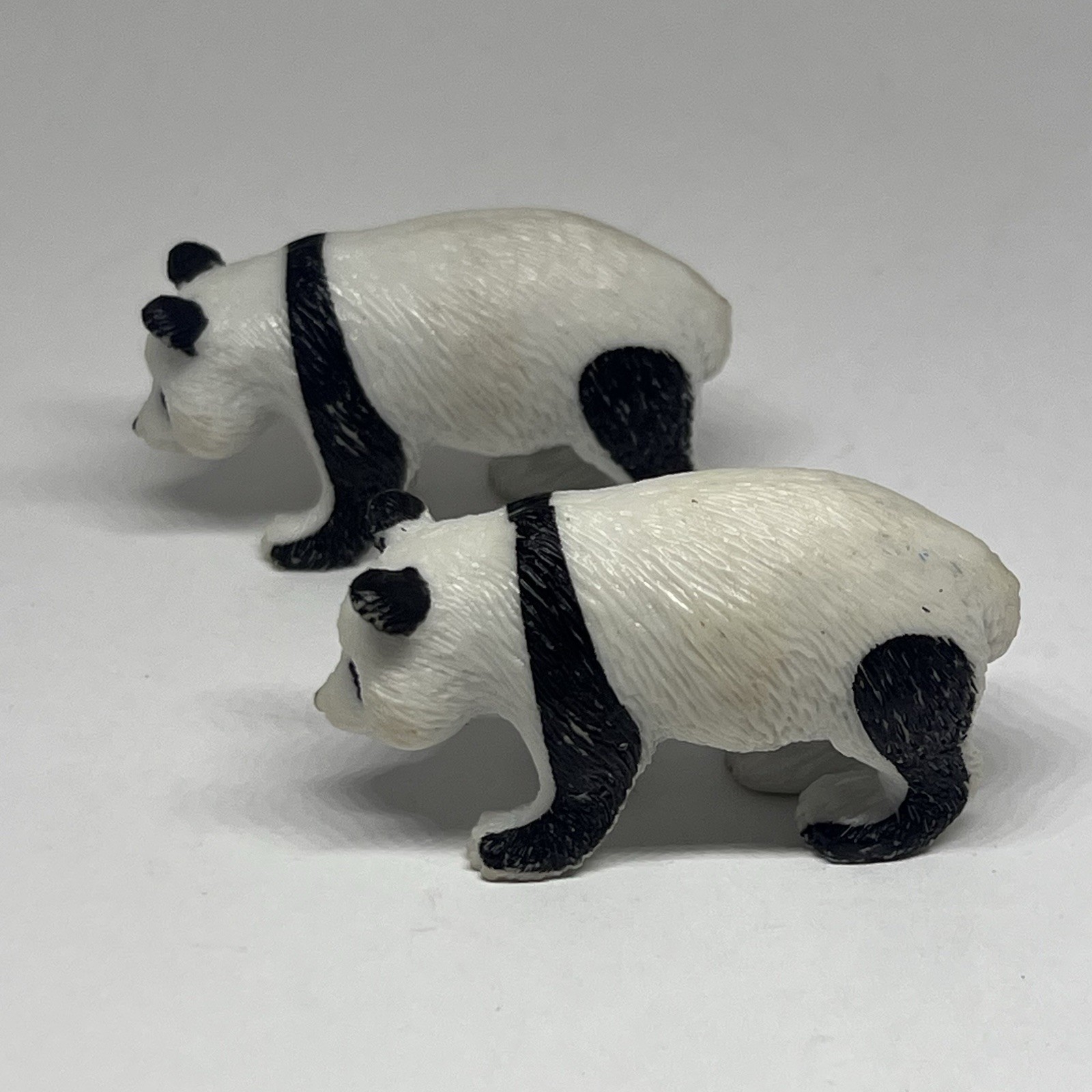 Vintage AAA Rubber Panda Bear Cubs 2″ Figurines Figures Set of 2 Toy Animals S2
