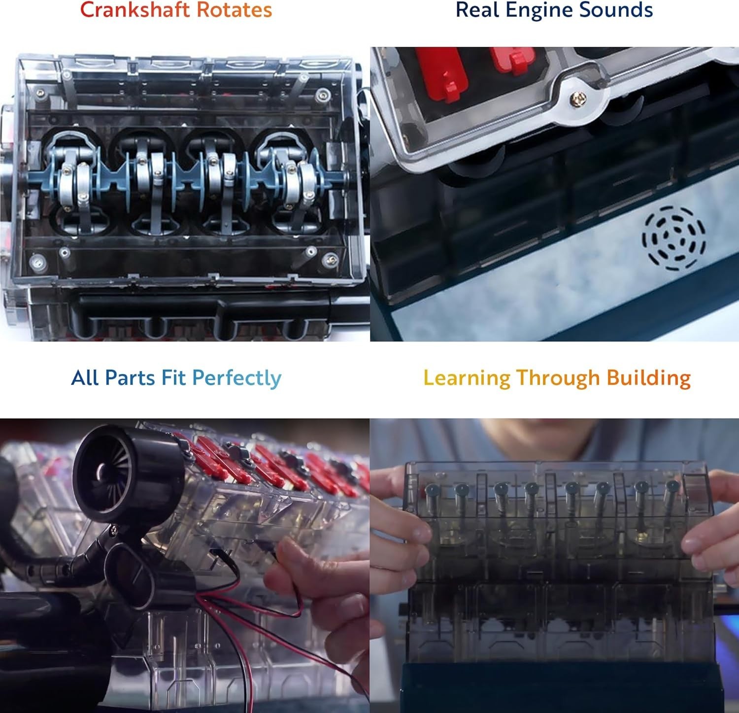 V8 Combustion Engine Model Kit That Runs – Build Your Own STEM Mini V8 Mo
