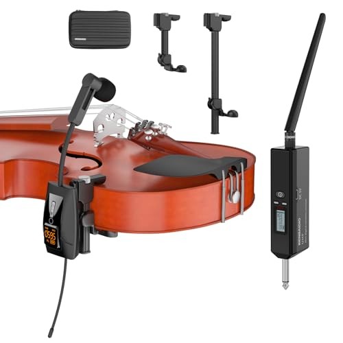 UHF Wireless Violin Cello Microphone System Violin Pickup Clip-on Instrument