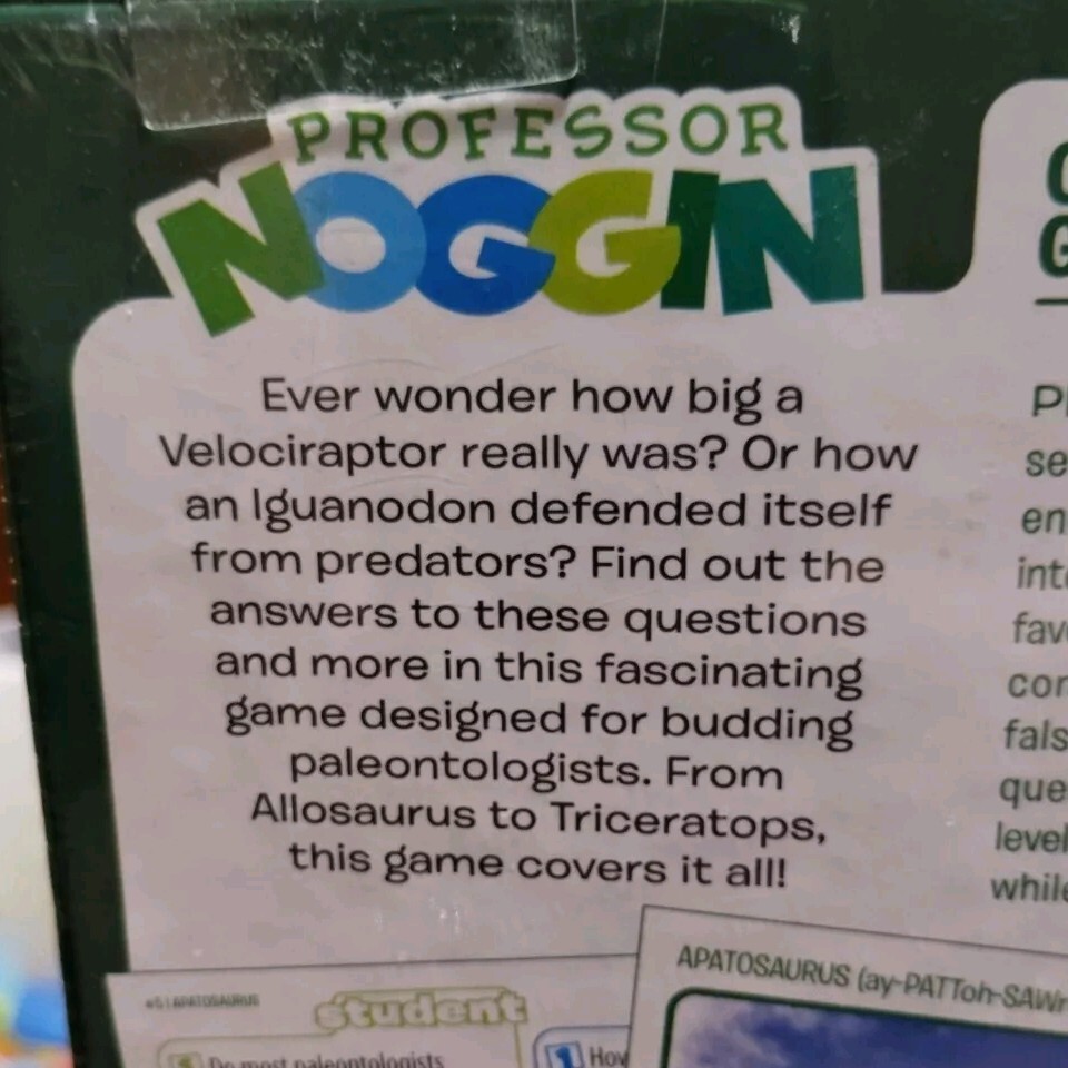 Professor Noggins World of Dinosaurs Card Game #5 NEW SEALED