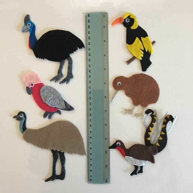 Australian Birds Sample Set for Felt /Flannel Board Play