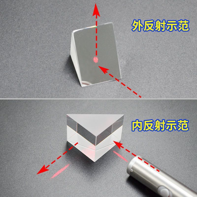 Rectangular Reflection Prism 50mm Optical Glass Inclined Aluminium Plated Prism