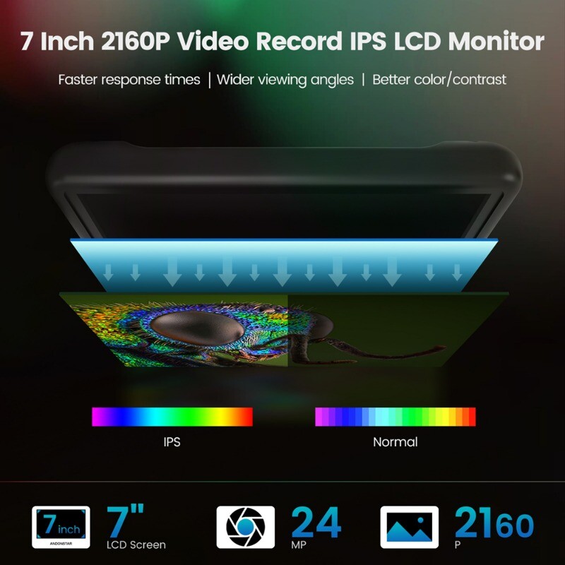 7 Inch MicroscopeMagnification Photo Video 3D Effect Microscope