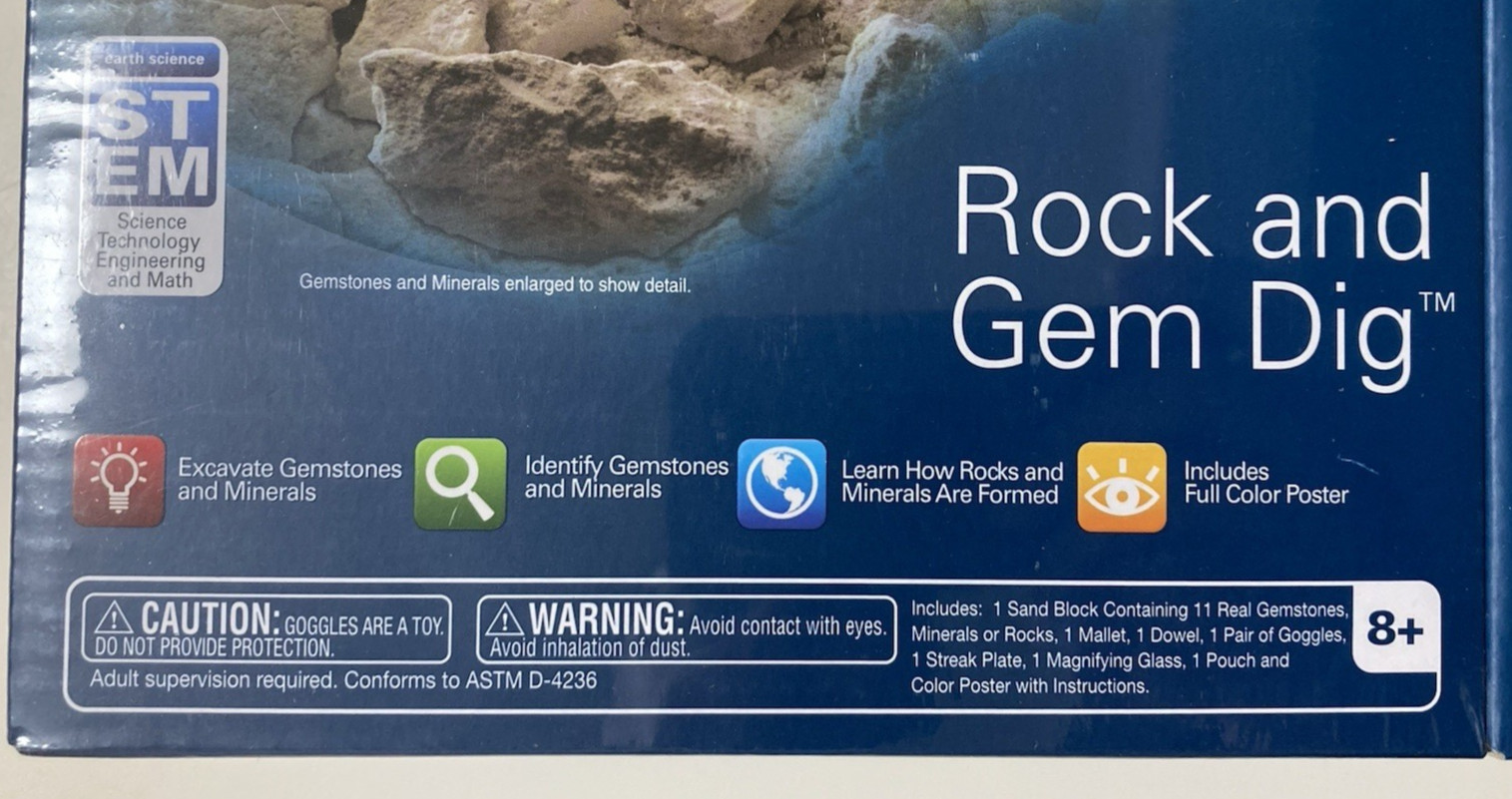 Smithsonian STEM Activity Kits 2 Box Set Magic Rocks + Rock & Gem Dig New Sealed