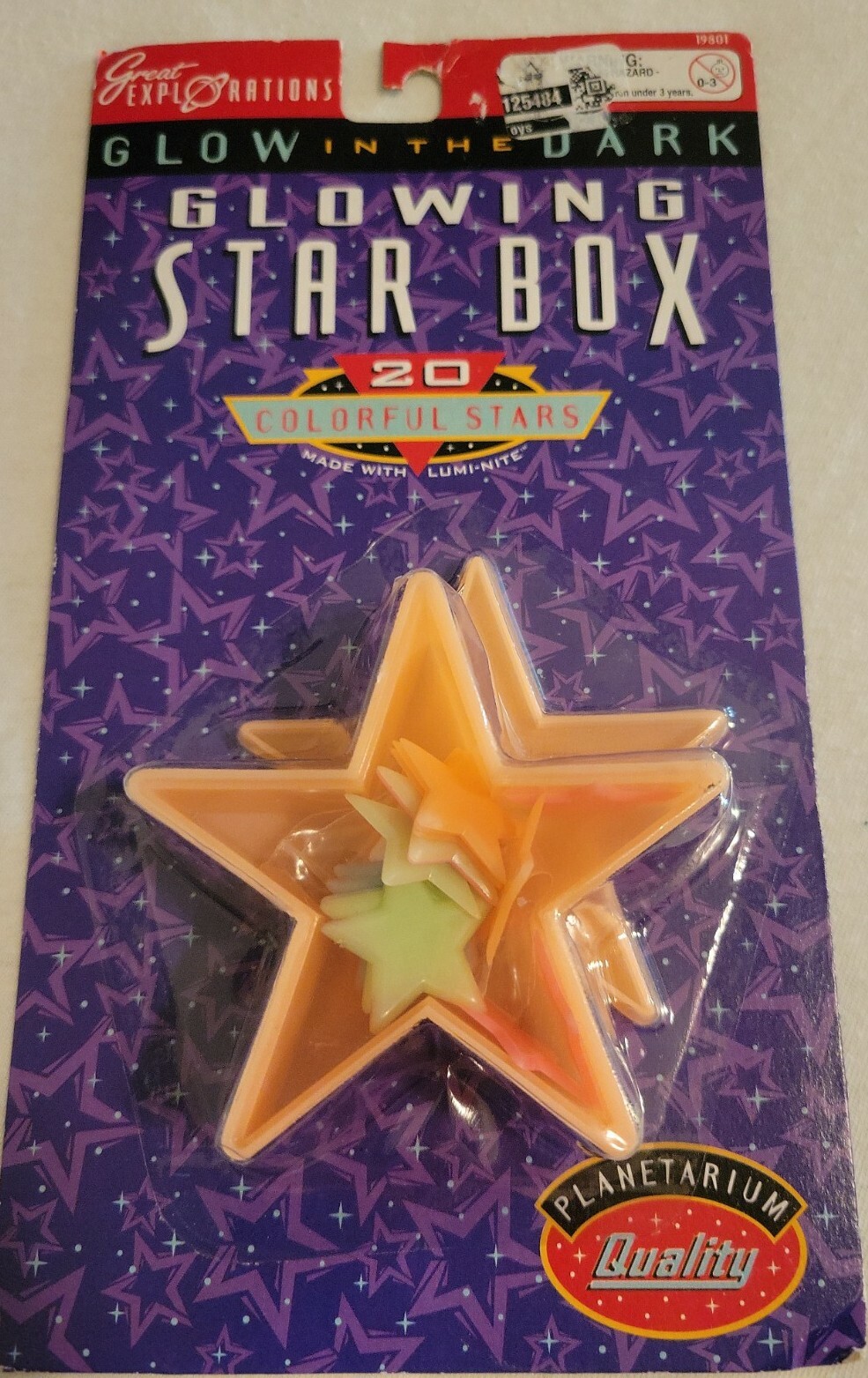 VTG 1996 GREAT EXPLORATIONS GLOWING STAR BOX 20 COLORFUL STARS NOS NEW FREE S/H
