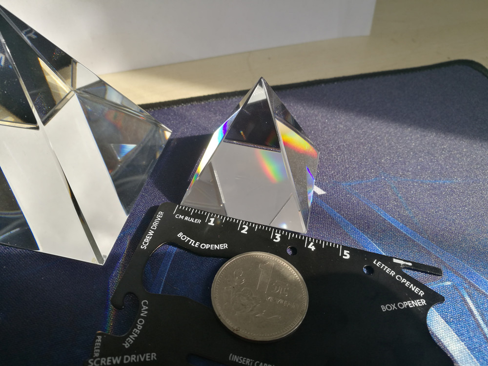 150mm Rainbow Optical Crystal Pyramid Prism For Furnishing Articles Decoration