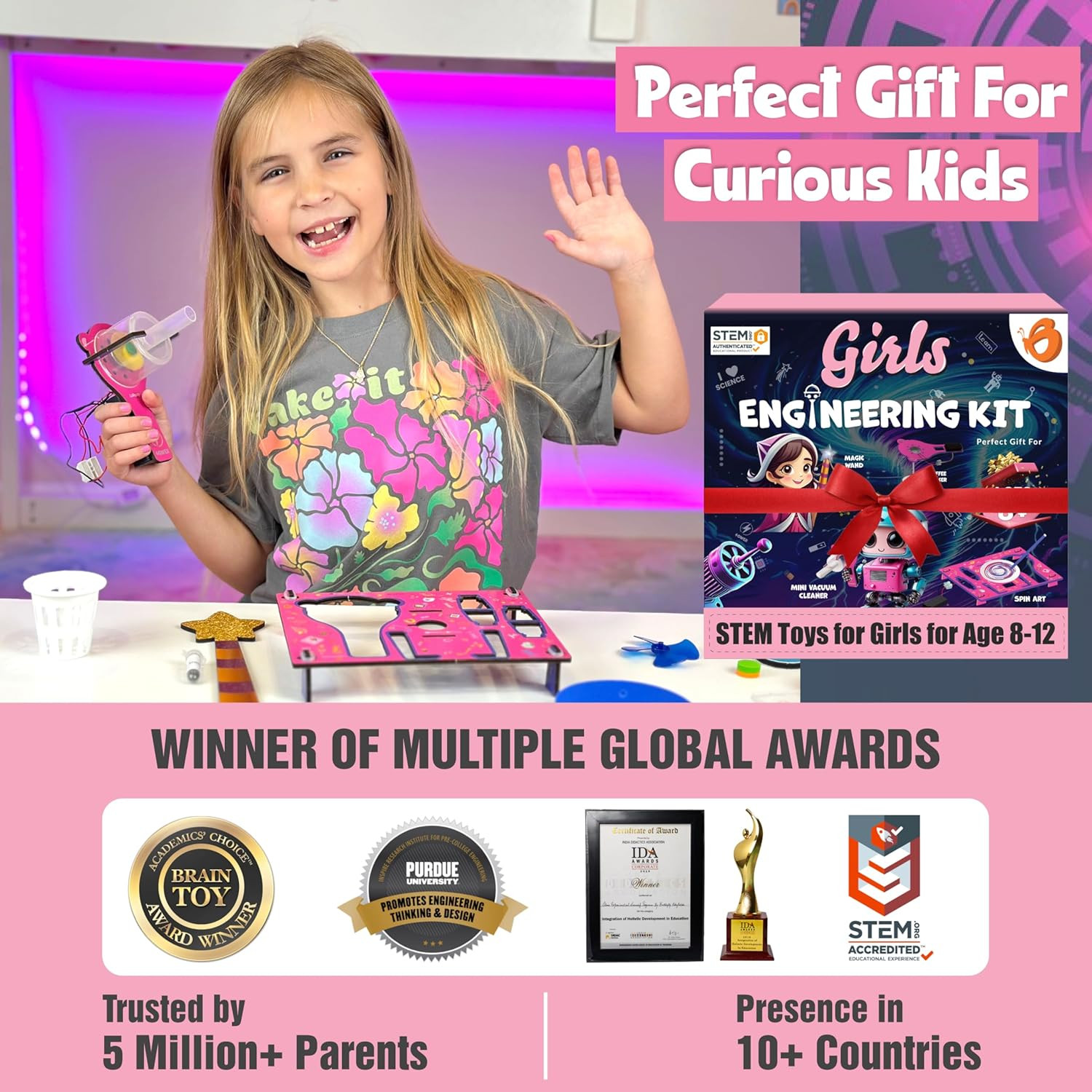 100+ STEM Projects | Girls Mini Engineering Kit for Ages 8 10 12 15 Years | Ulti