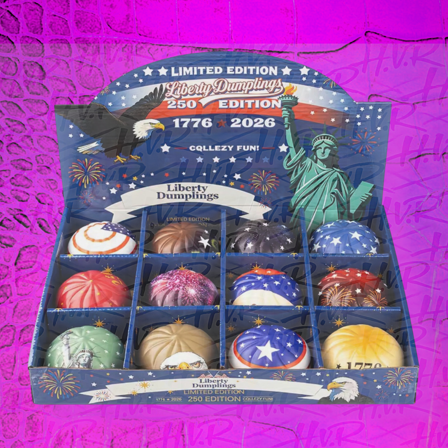 Dumplings 250th Anniversary 12 Pack Patriotic Decor Squishy Set!