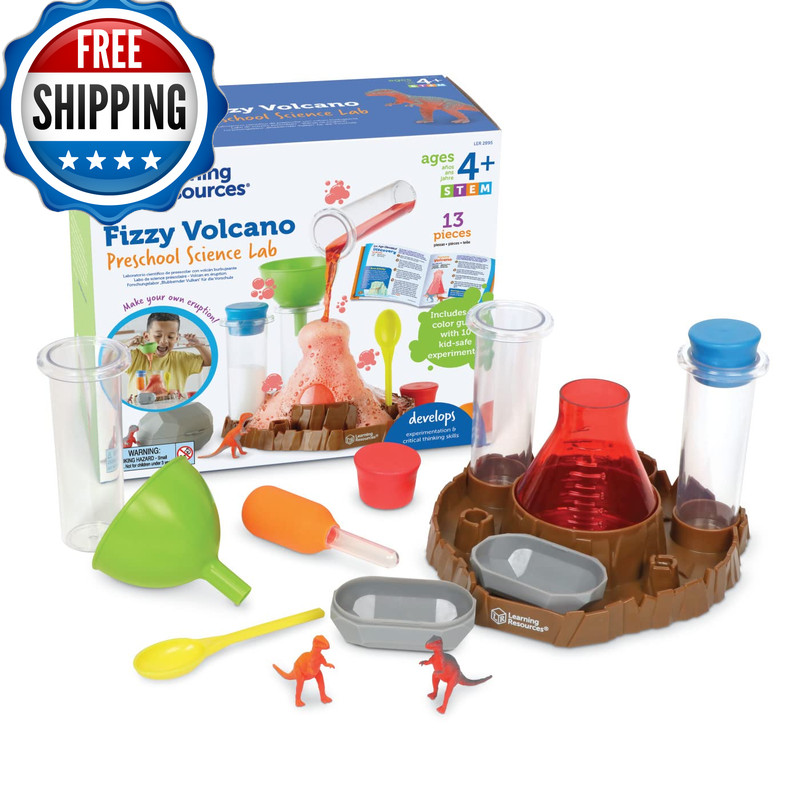 Learning Resources Fizzy Volcano – 13 Pieces Ages 4 Preschool Science Lab Kits