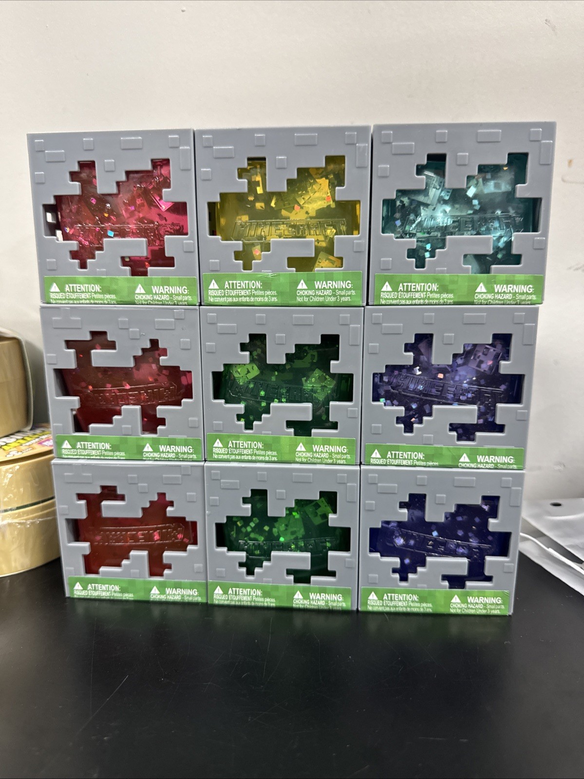 Minecraft Jelly Cubes Complete Full Set Lot of 9 Just Toys Fidget Squishy Toy