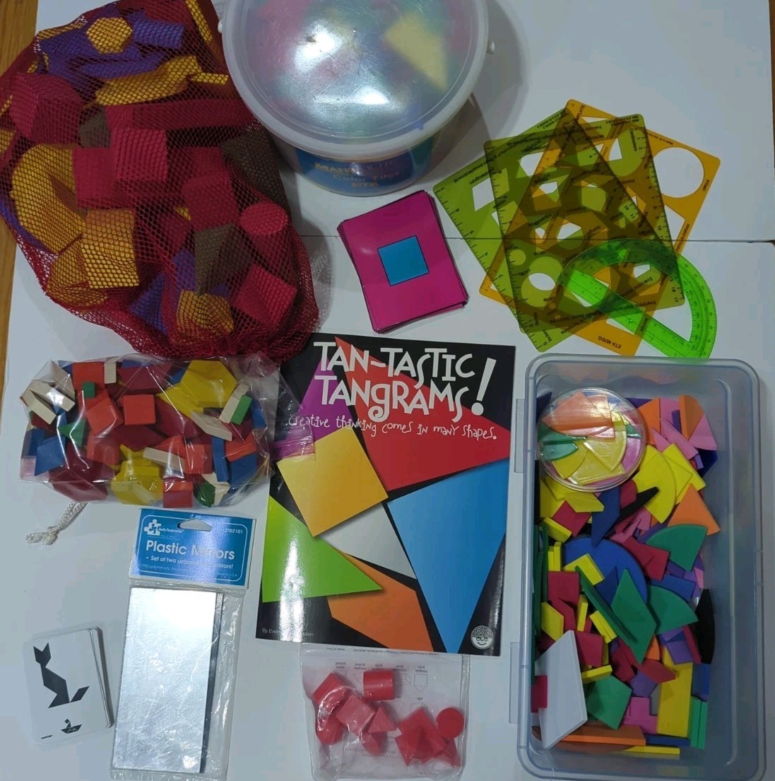 Lot of 10 Different Manipulatives- Shapes/Geometry For Home School/Math Classes