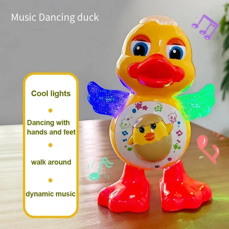 Electric Music Light Dancing Duck with Cute Blinking and Shaking Head Educationa