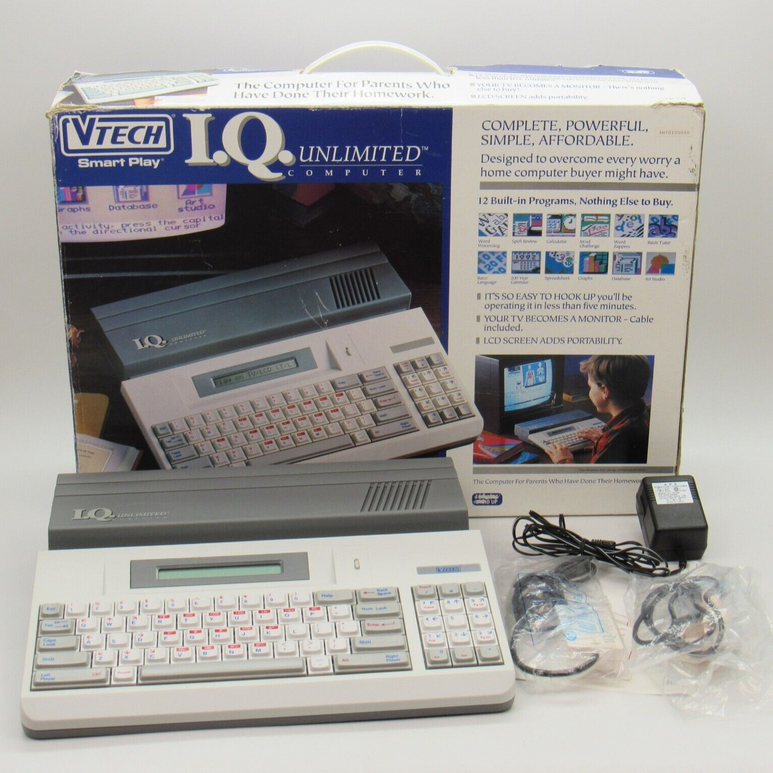 Vtech IQ Unlimited Computer Console Advantech Electronics 1991 WORKING